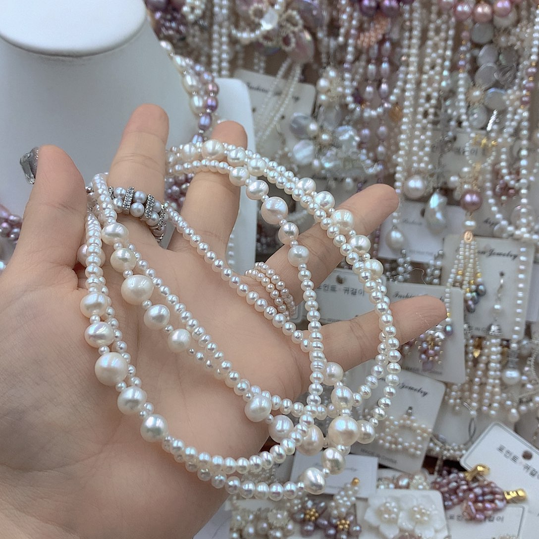 糖****淡水珍珠耳饰银S925镶嵌