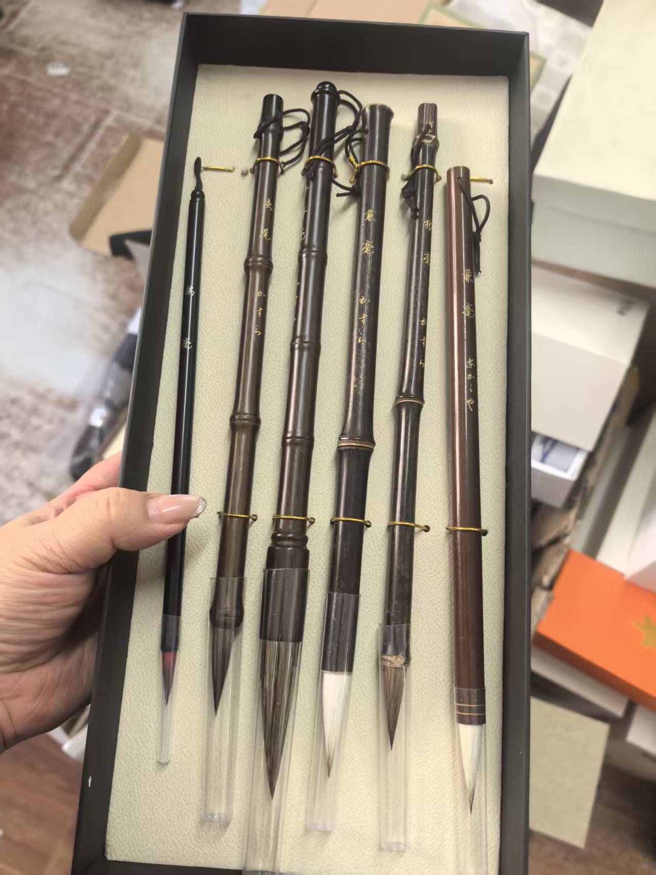 纯狼羊兼毫毛笔适用于楷书行书山水国画书写210