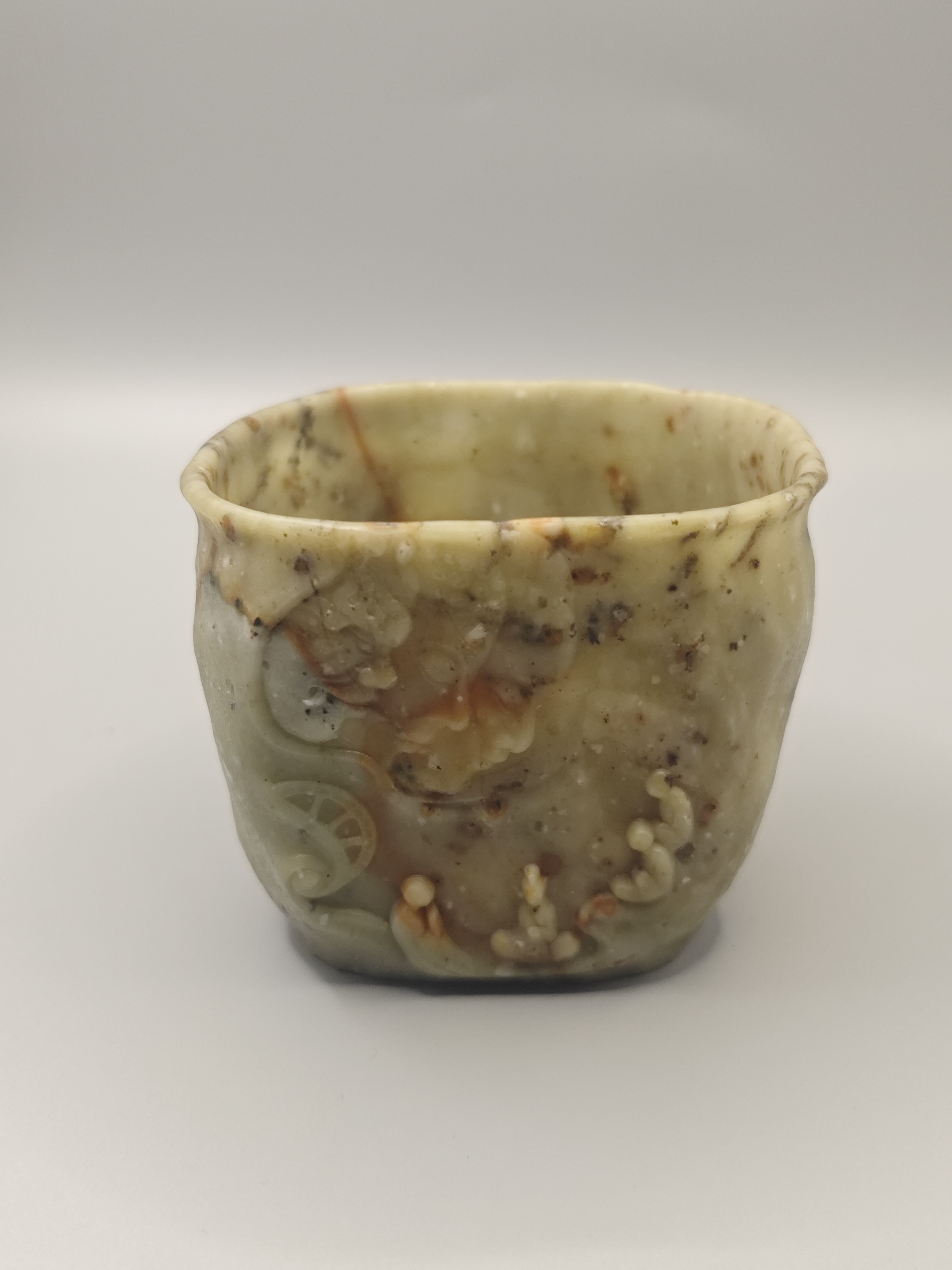 藏岩堂《神魔对视》冰碛岩手工雕刻品茗杯主人杯石头茶器茶具茶杯