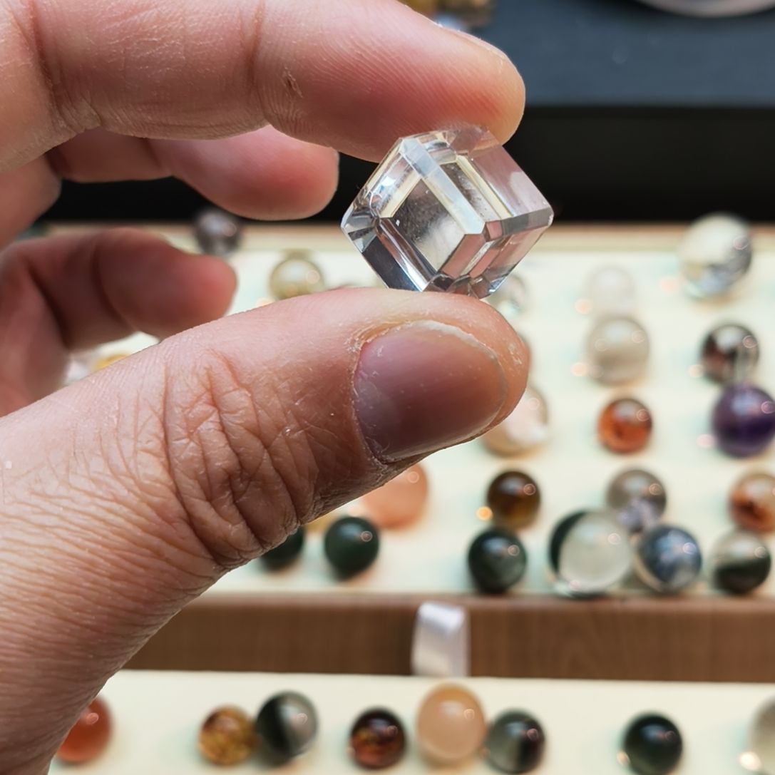 未镶嵌珠宝半成品水晶13.6mm白水晶方糖