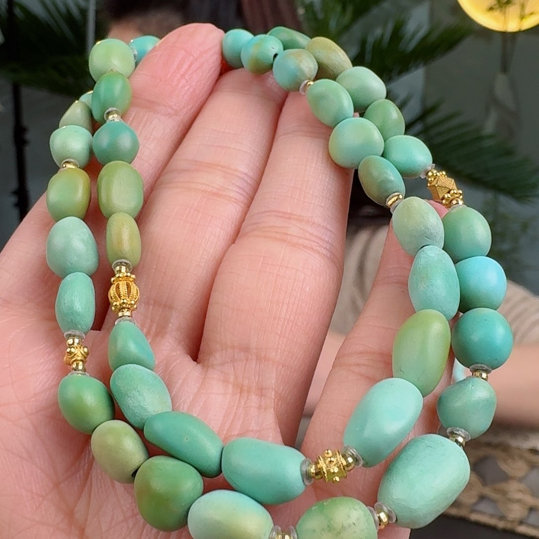 绿松石珠宝奇石18K金镶嵌