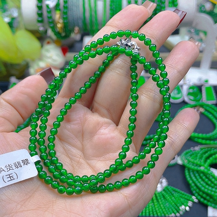翡翠颈饰未镶嵌圆珠项链3.5