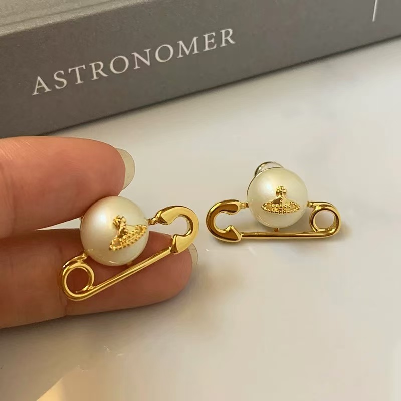 铜合金仿水晶耳饰 韦雪同款925银针气质土星回形针耳钉AAA