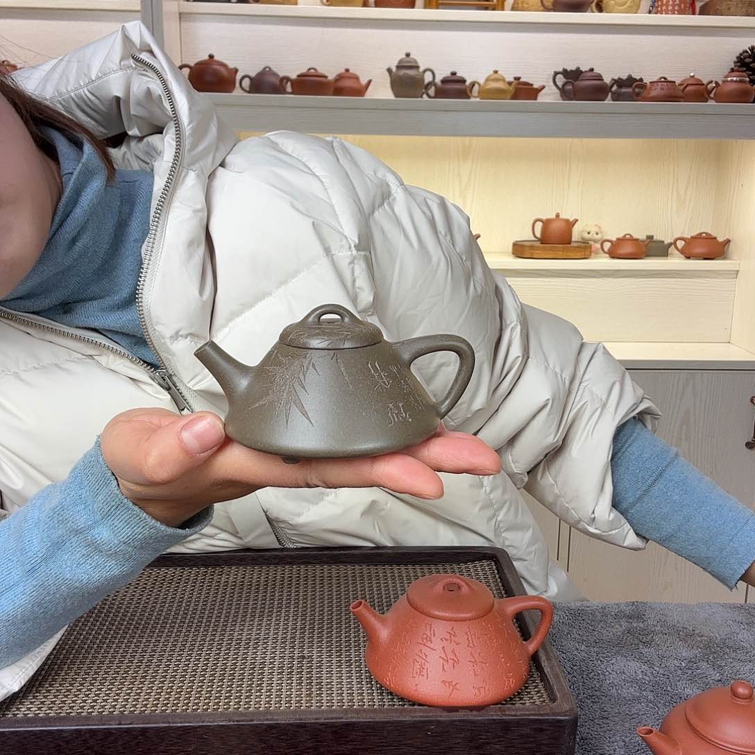 紫砂茶壶阳**夫青段子冶石瓢