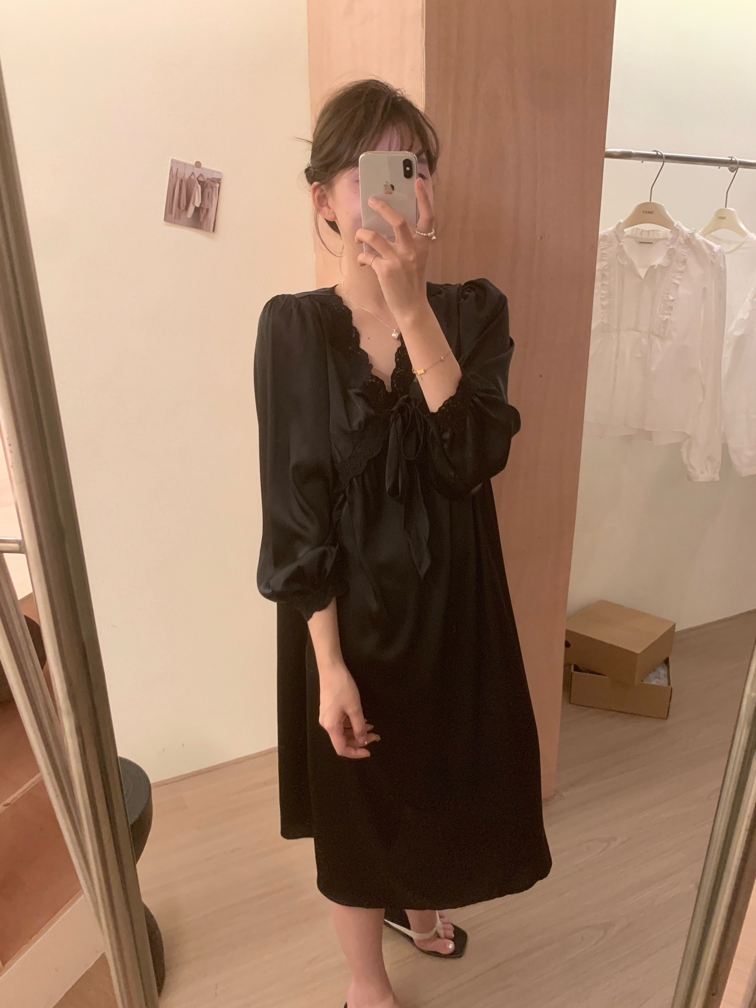 纯欲风冰丝长款睡裙宽松家居服女士薄款