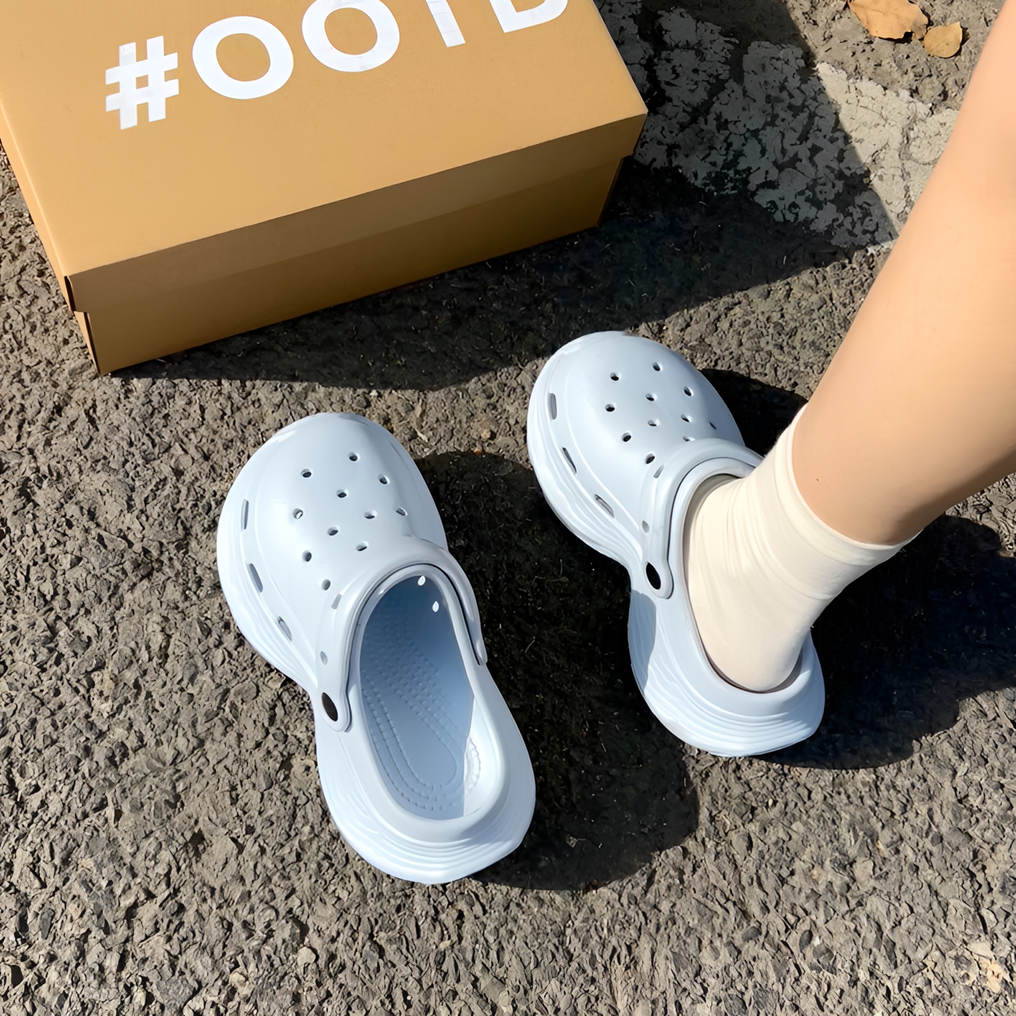 【户外暴走鞋】5.0增高厚底eva防滑洞洞鞋女夏网红两穿外穿凉拖鞋女