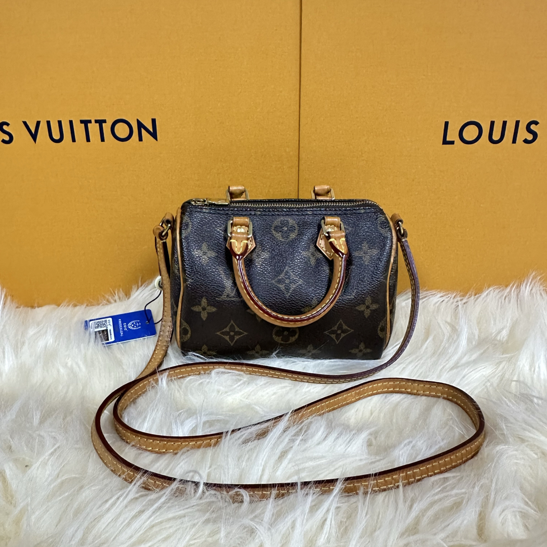 修复品【全原无修复】LV speedy nano单肩斜挎女士包