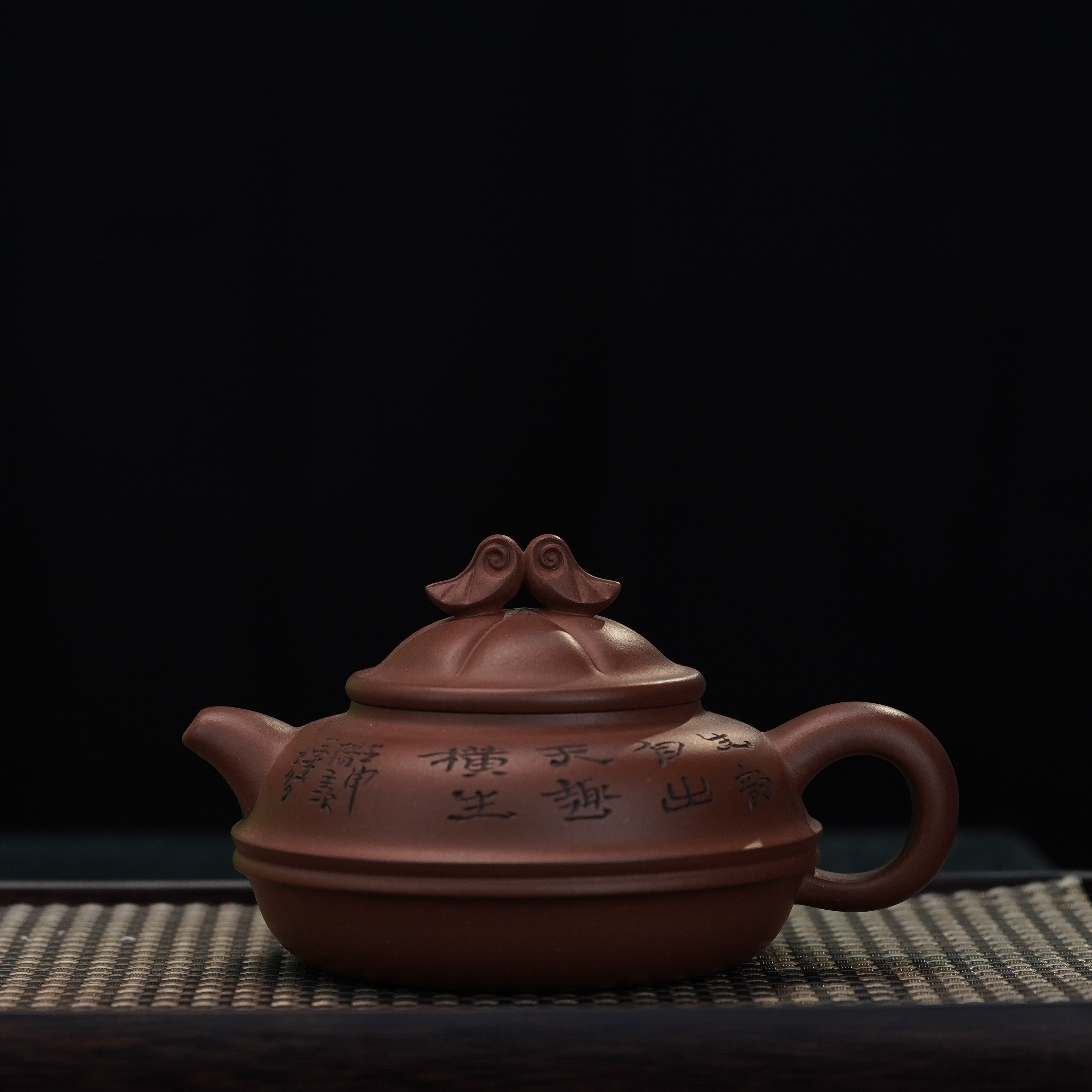 lot.20876 曹亚麟、曹燕萍 紫泥 流芳壶（鸳鸯） 350cc