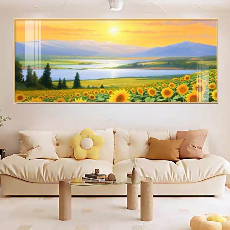 清晨的向日葵 大格四股180✖️75厘米51色满绣 客厅沙发背景墙