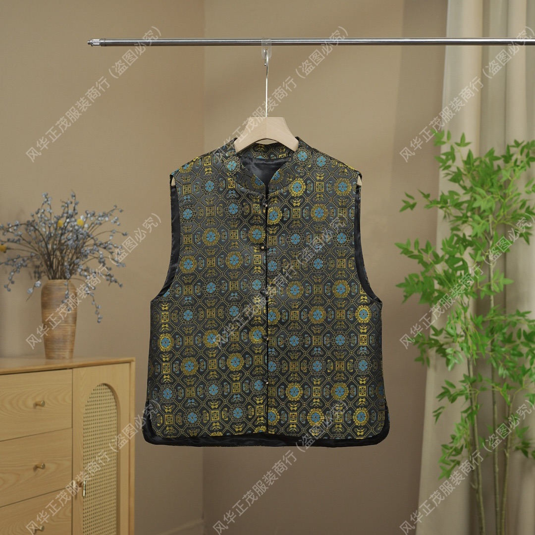 【2511】新中式国风织花马甲老钱风高级马甲