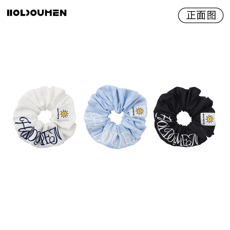 Holdoumen25夏季日常系列花体字太阳织唛大肠发圈