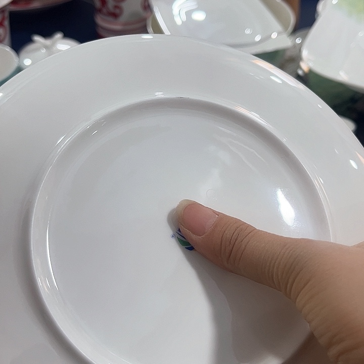 碗微瑕骨瓷纯白月光盘两只装