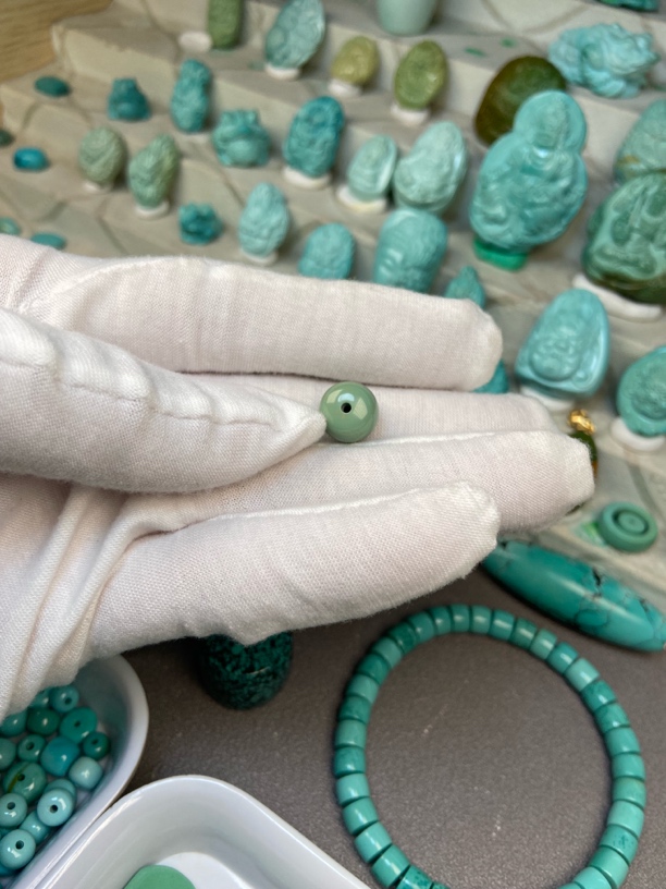 原矿绿松石特色老型珠