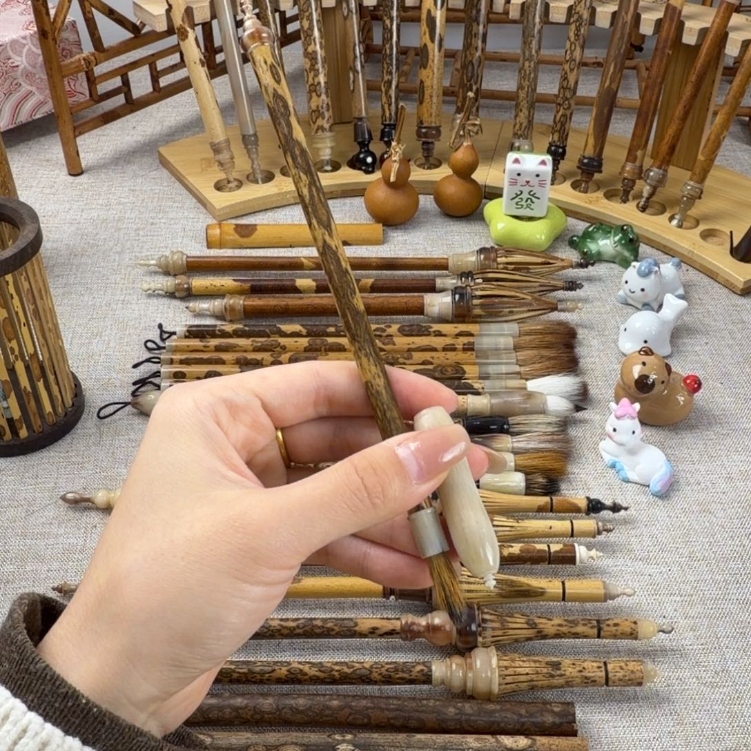 孤品紫狼毫纯毛料小楷