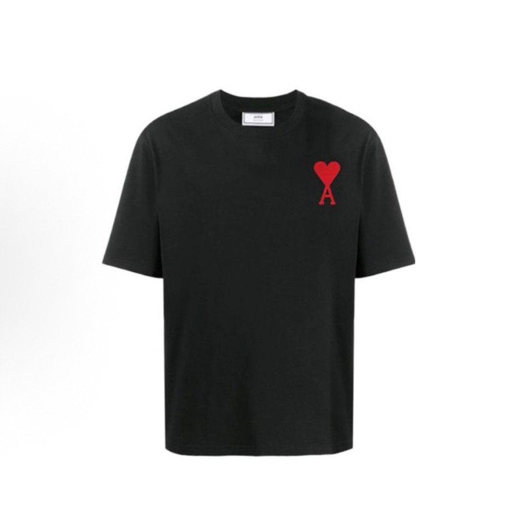 AMIPARIS SS22 爱心刺绣圆领套头短袖T恤 男女款