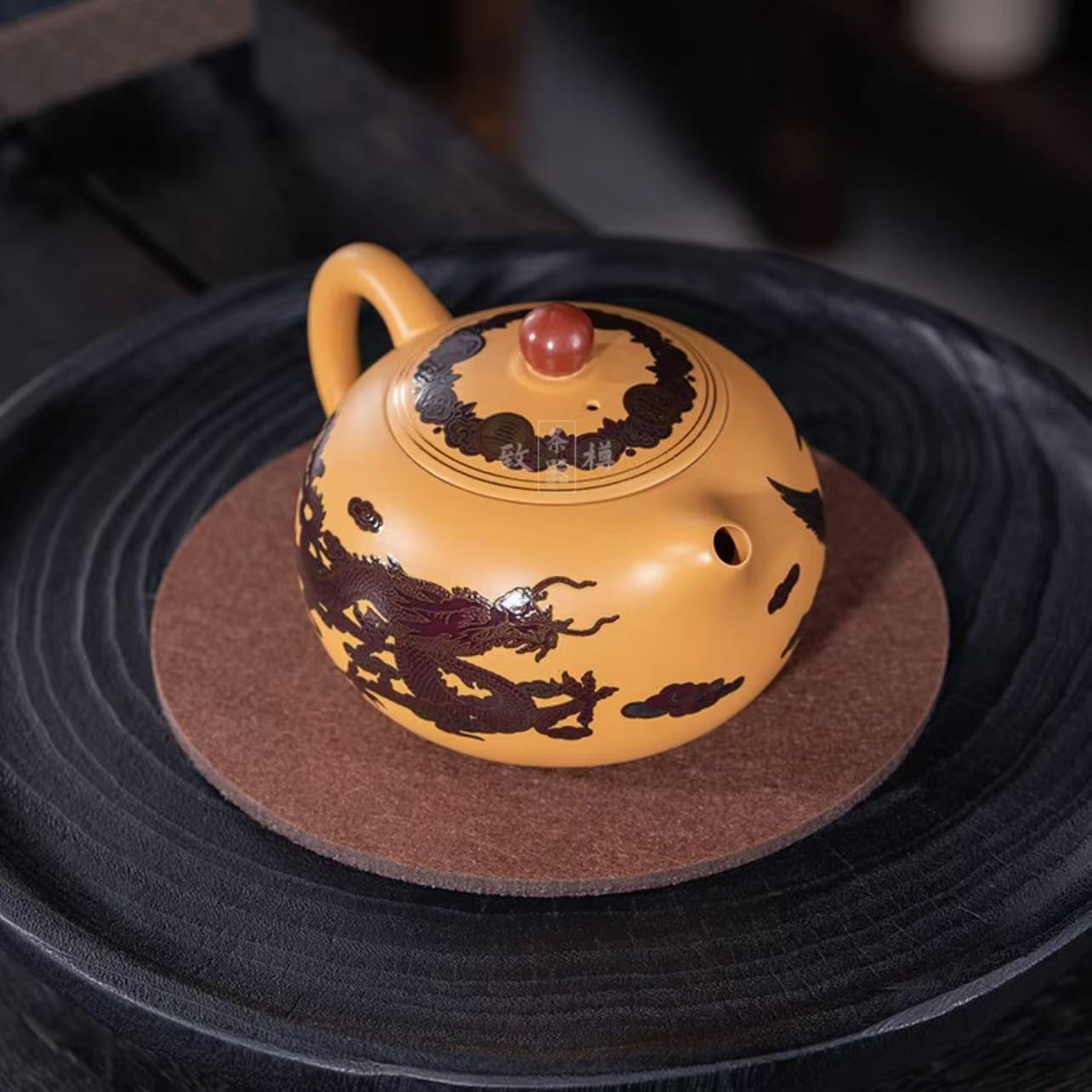 手工黄段泥凤鸣龙凤西施