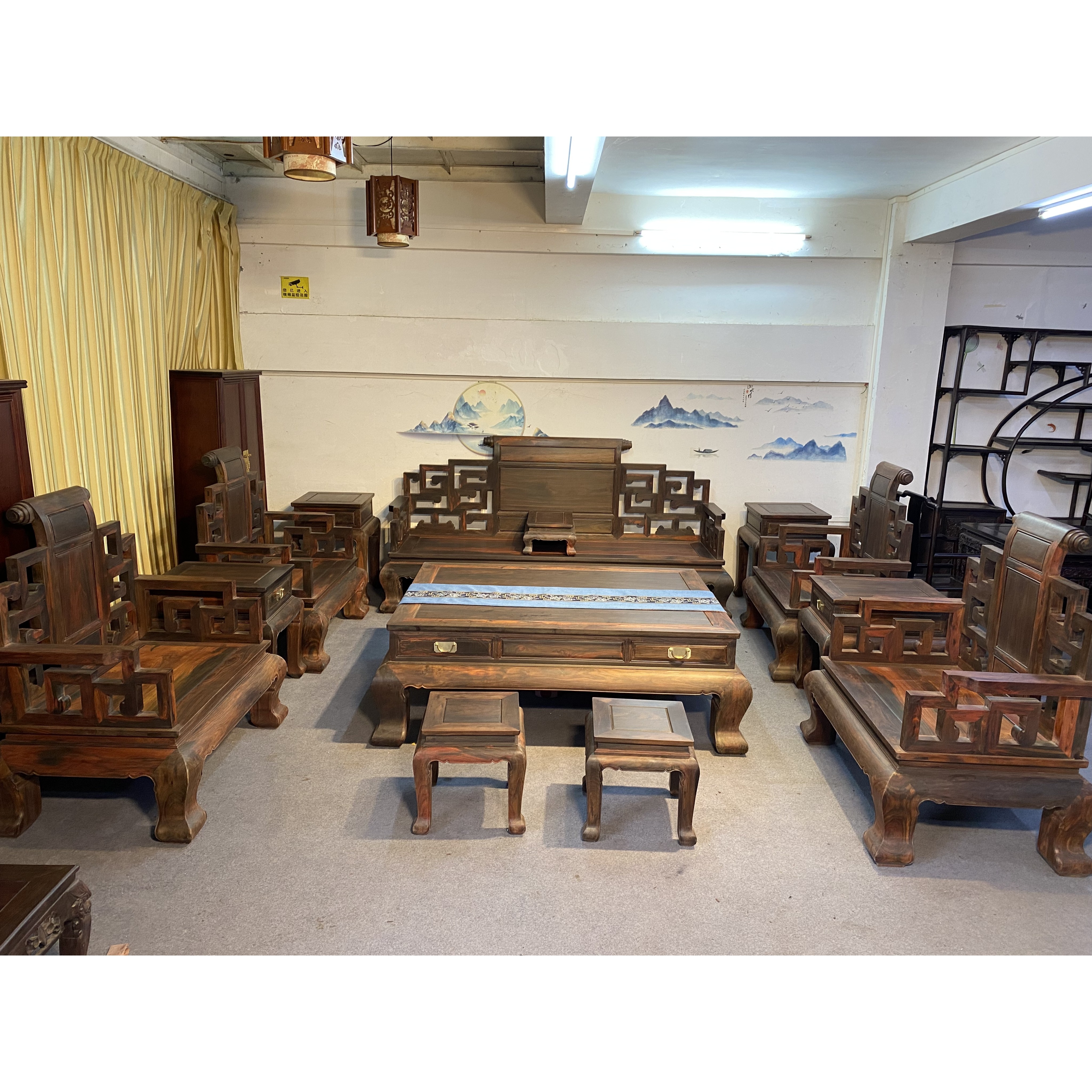 14公分酸枝卷书大富贵沙发