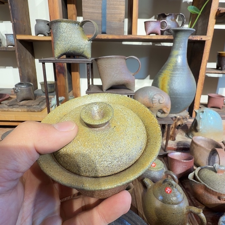 花***郎柴烧手作精品土陶盖碗