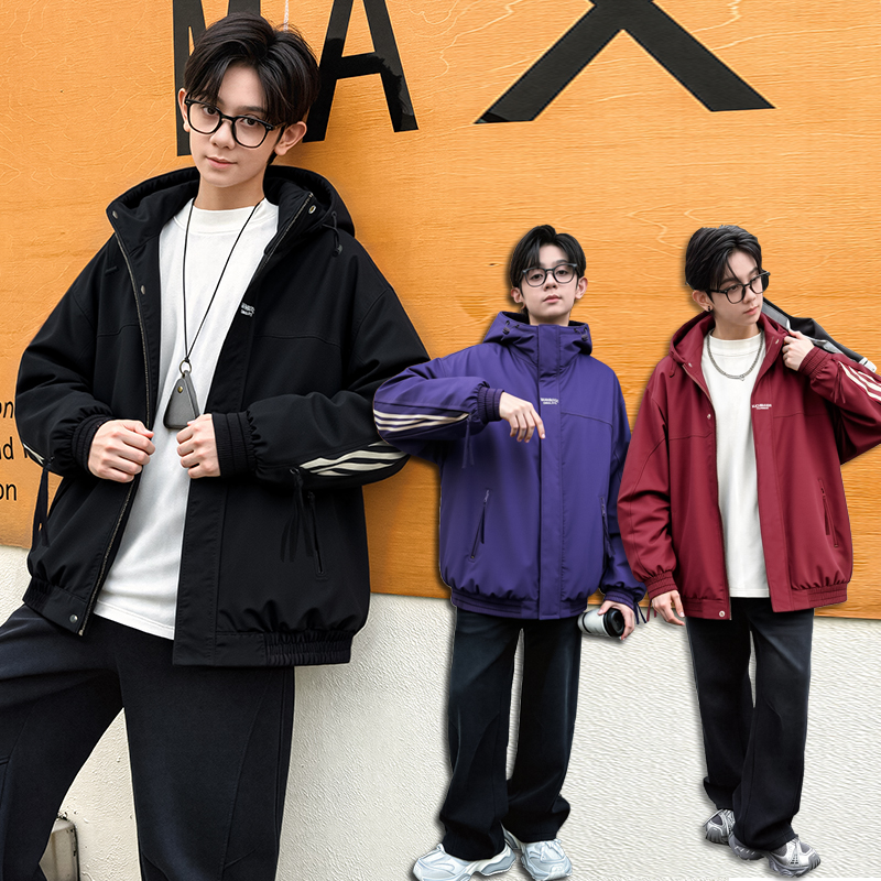 【大红大紫】设计款青少年棉衣秋冬季大童加厚外套百搭潮流男童棉服