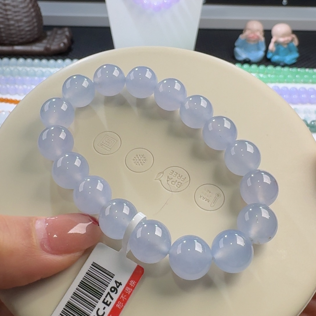 翡翠手链未镶嵌高冰蓝紫单圈11mm