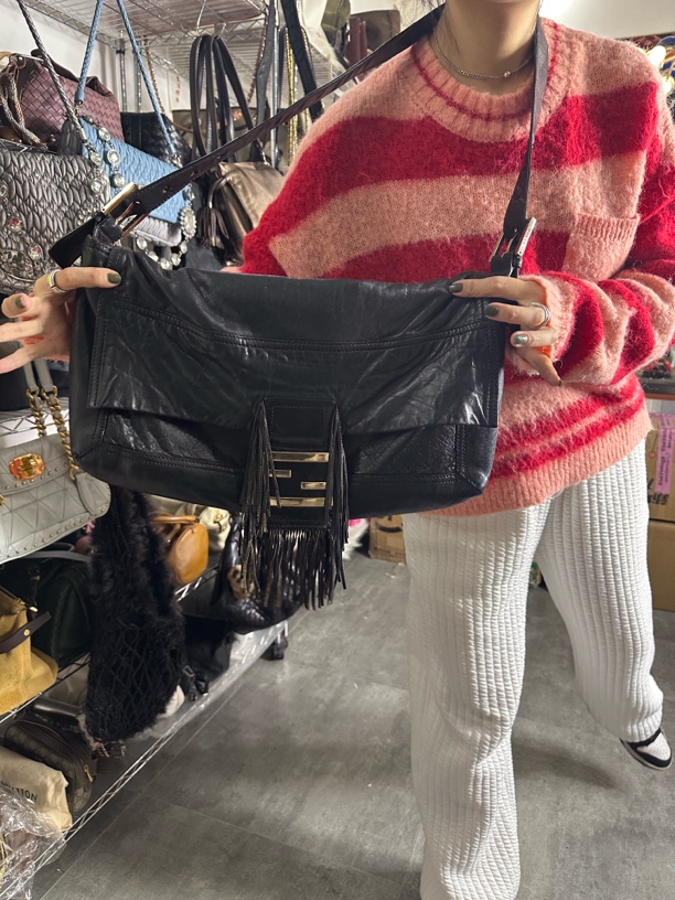 95新 FENDI/芬迪 0 黑色全皮机场法棍