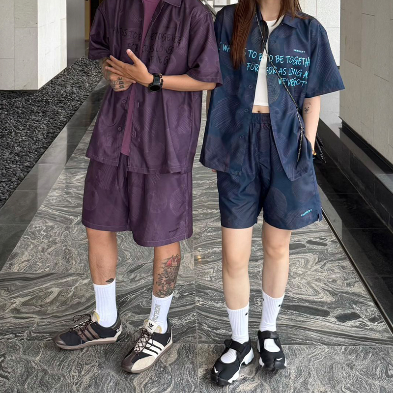 INSIDEDOT 2025春夏新款情人节印花短裤情侣男女款宽松休闲裤