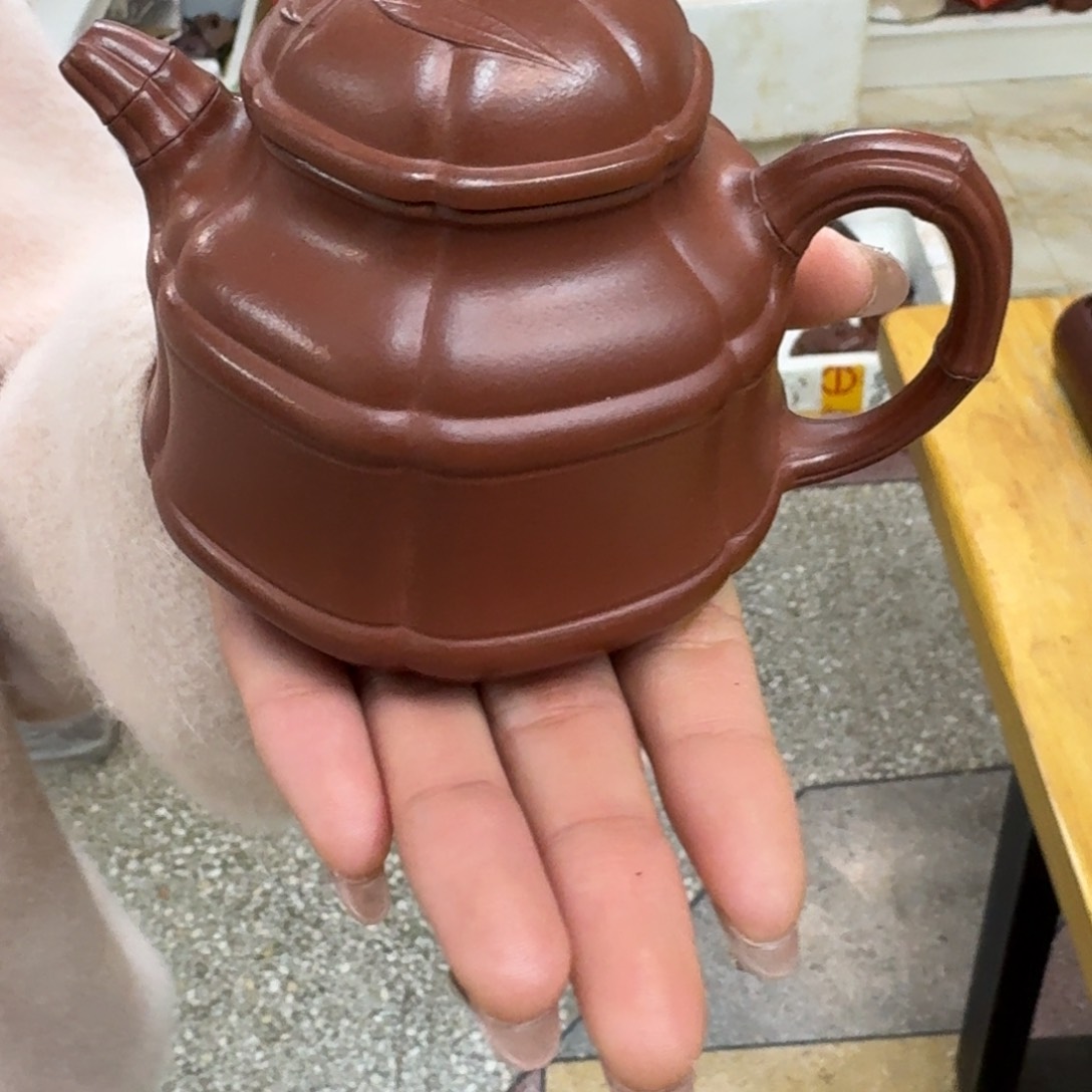 紫砂茶壶紫砂壶六方竹鼎230cc