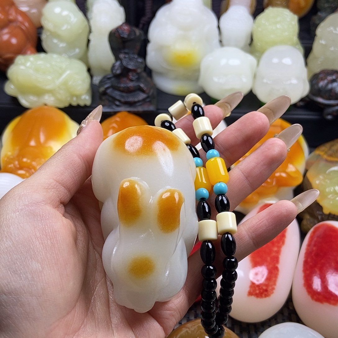 无花朵原石雕刻把件