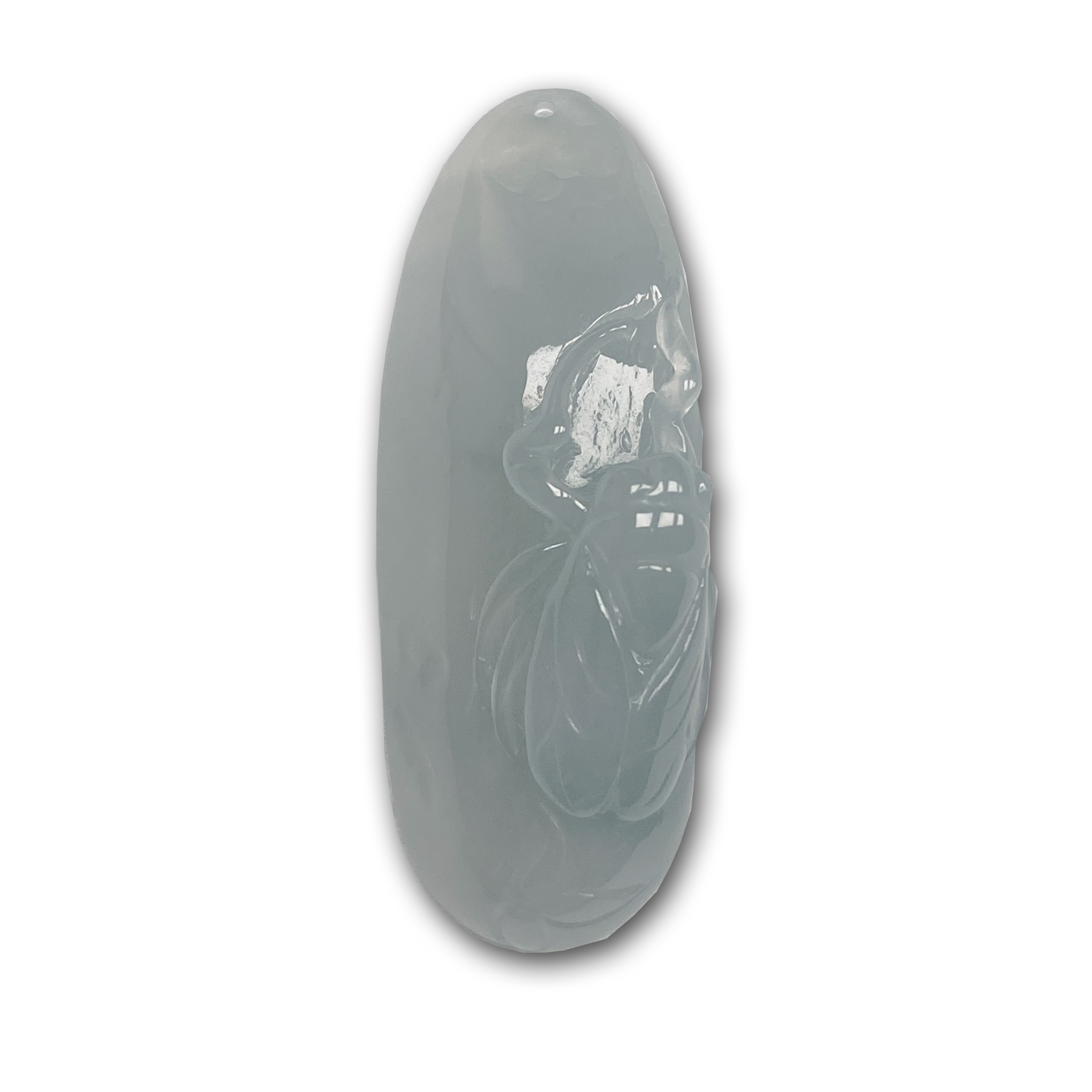 翡翠玉蝉吊坠挂件翡翠天然缅甸A货35.4*12.8*10.5