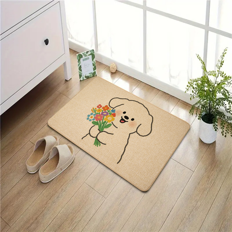 方形亚麻编织吸水防滑耐磨地垫卫生间浴室门口入户门耐脏速干地垫