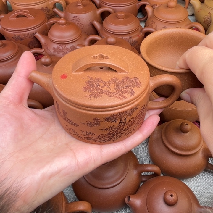 喆****来原矿黄降坡刻绘明式汉瓦精工半手150c c