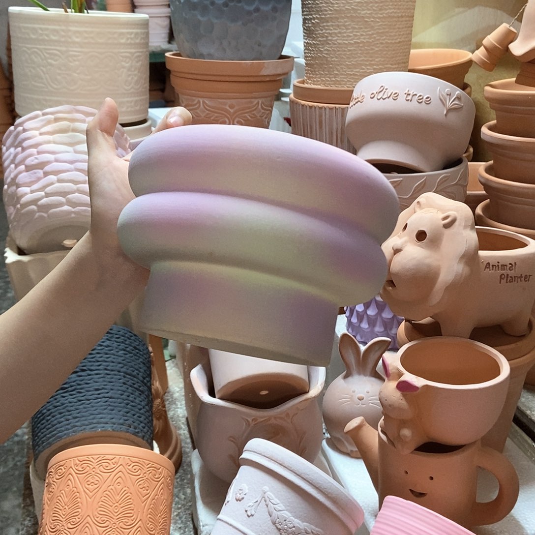 17×12 双层甜甜圈 彩虹 粗陶