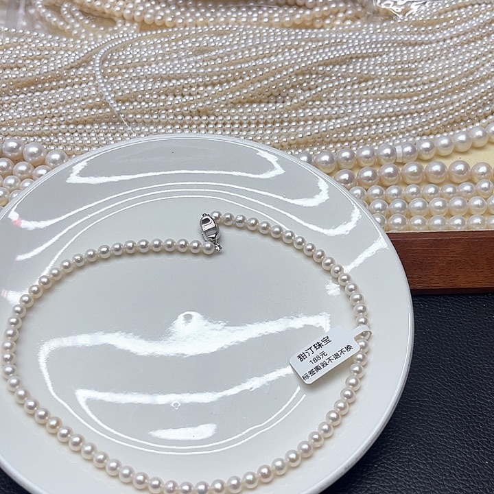 淡水珍珠银S925镶嵌天然珍珠项链15