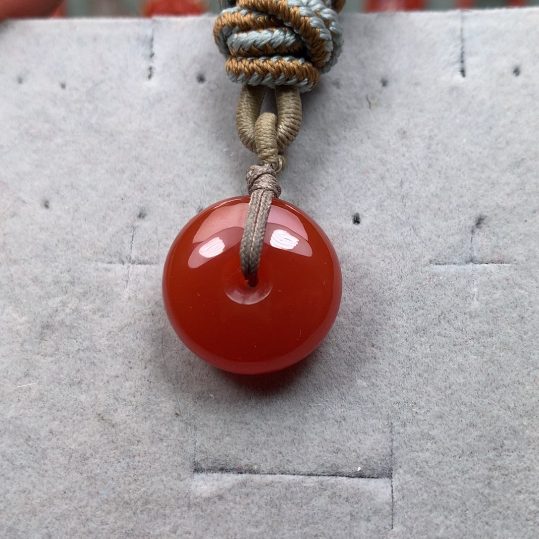 南红玛瑙平安扣未镶嵌