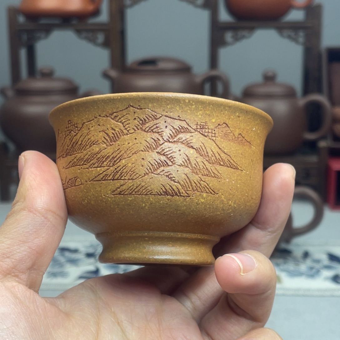 茶杯紫砂梨皮黄段