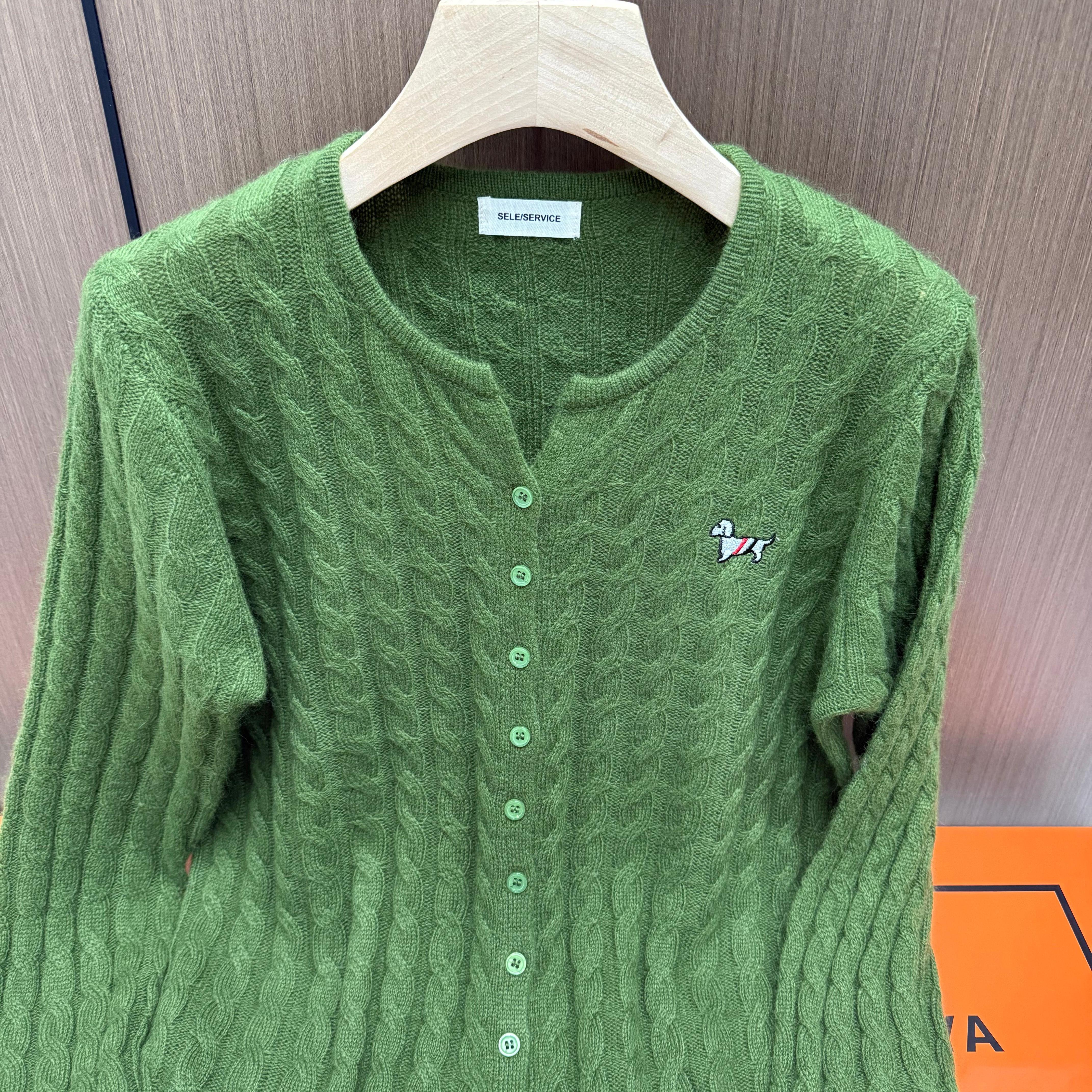 【麻花~剪刀领】新款百搭显瘦针织开衫