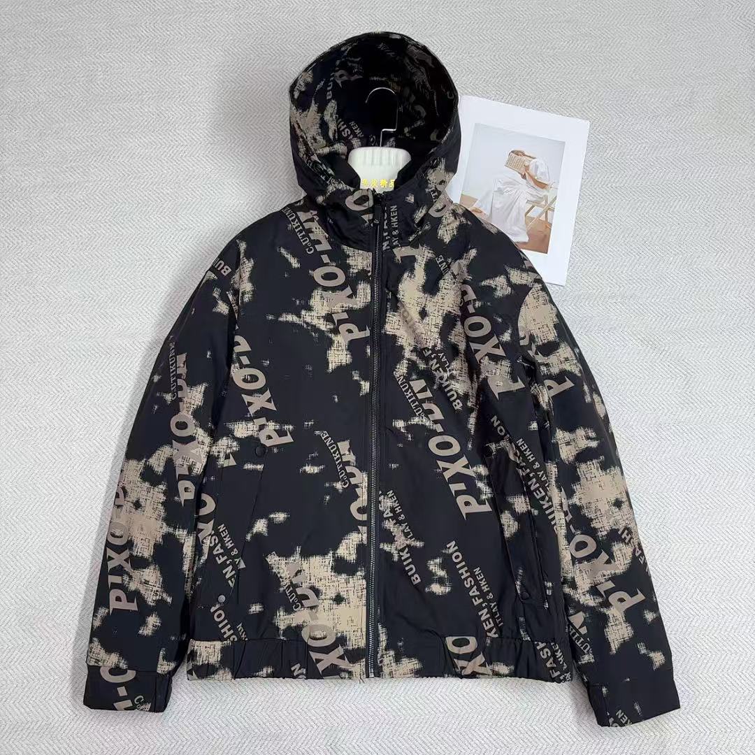 秋冬新款男士派克服可拆卸兔毛内胆时尚年轻短款休闲连帽夹克