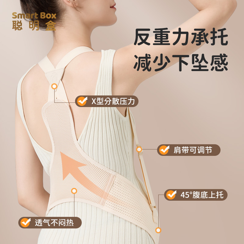 聪明盒孕产妇托腹带孕期托腹带夏季透气款托腹带孕晚期托腹防闷汗