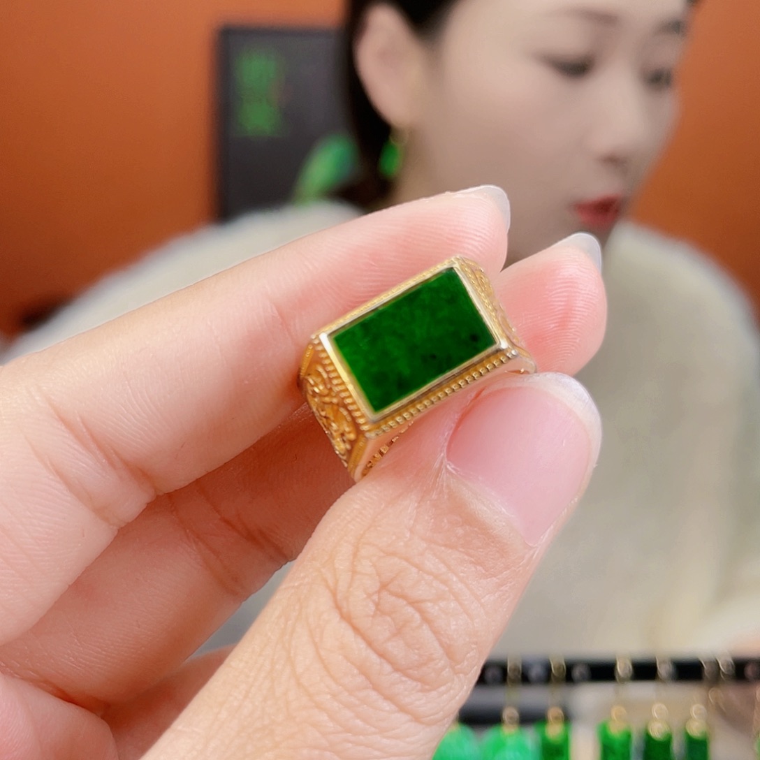 翡翠银S925镶嵌耳饰