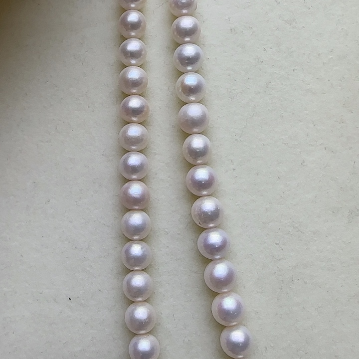 淡水珍珠银S925镶嵌项链9-10mm无核珍珠项链