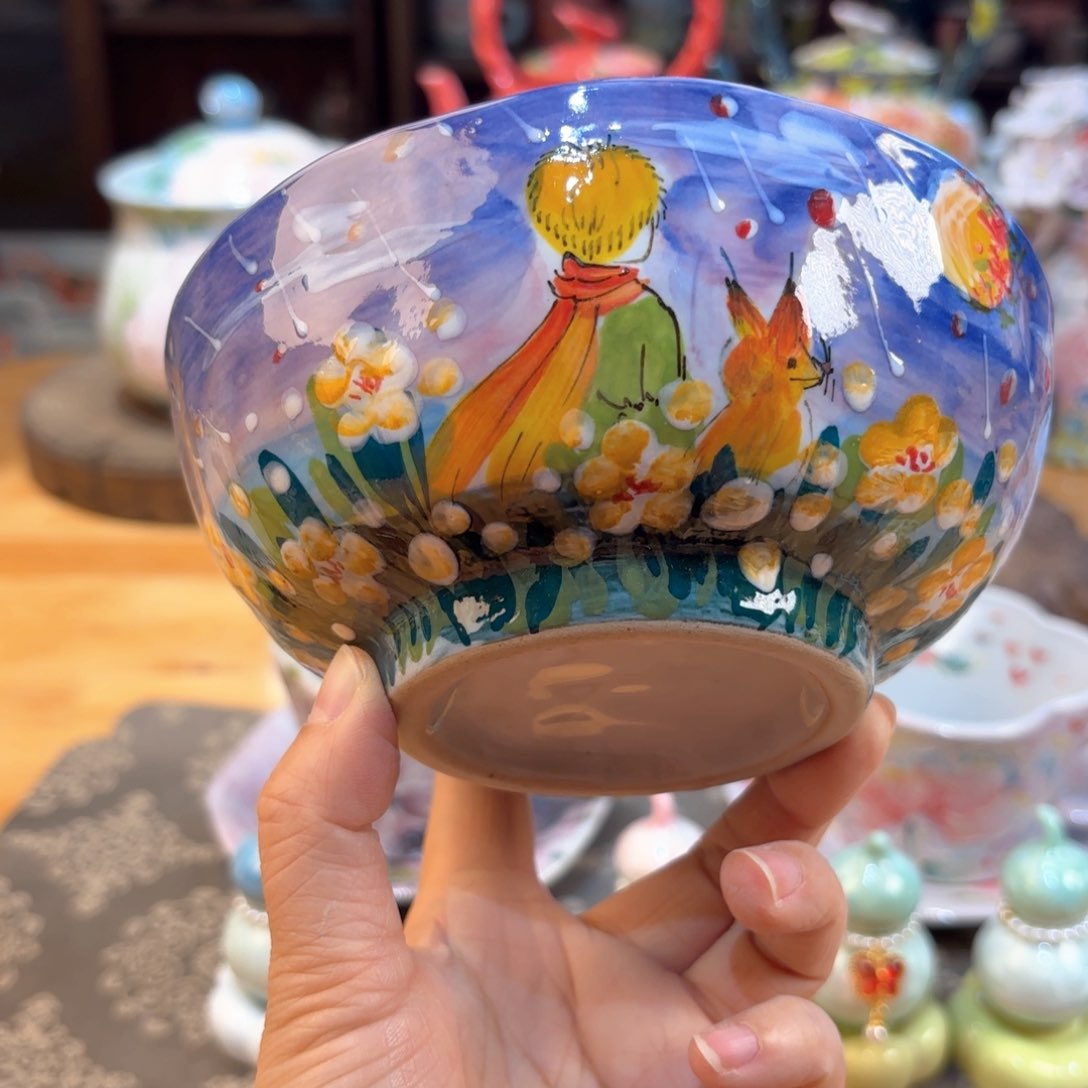 景德镇手绘高温釉下彩陶瓷茶具