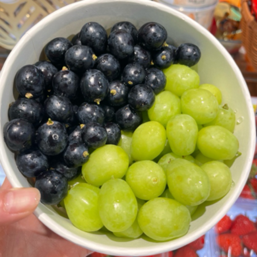 玫瑰香黑提+甜地球青提