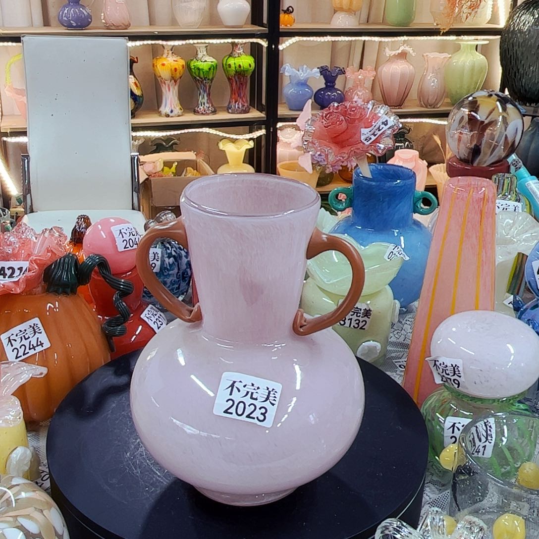 2023高23 家悦琉璃花瓶摆件不完美