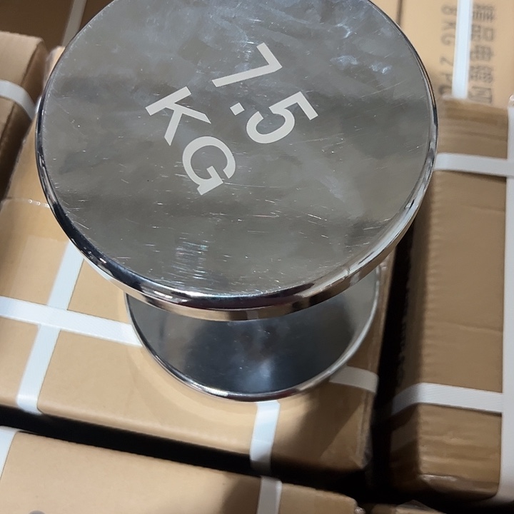 全新新款电镀纯钢大哑铃7.5公斤一对