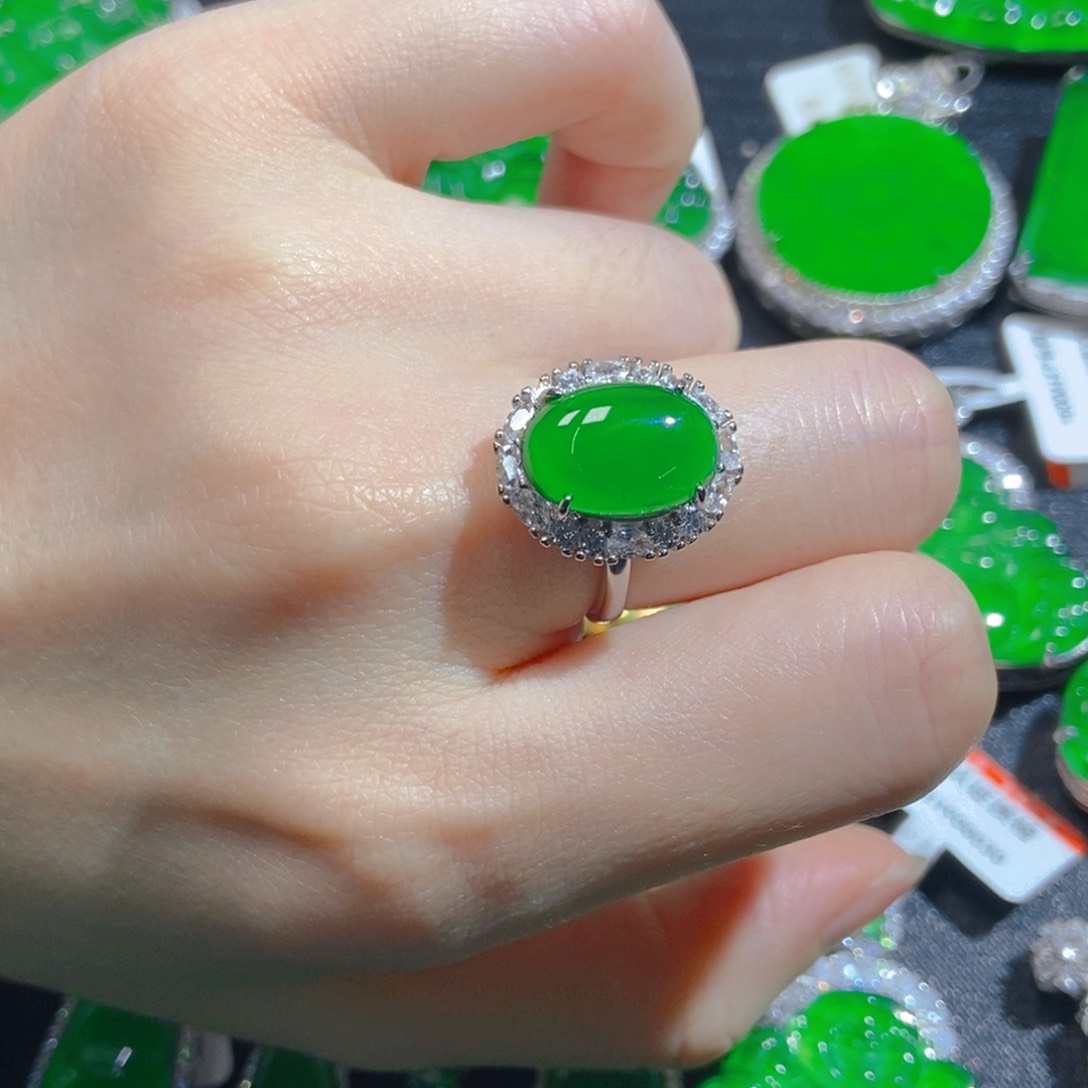 翡翠银S925镶嵌吊坠(不含链)