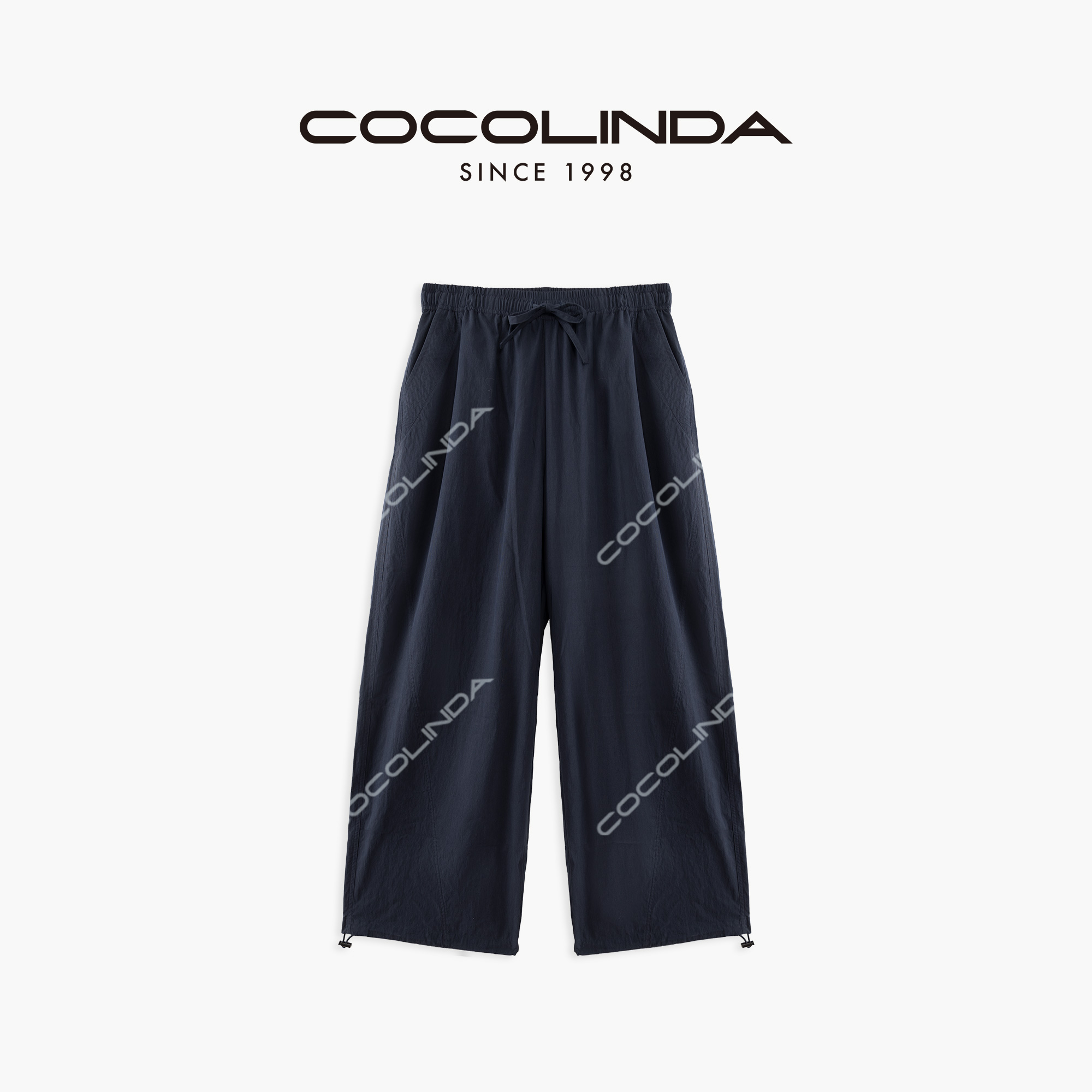 COCOLINDA | 棉质系带藏蓝休闲裤P2865