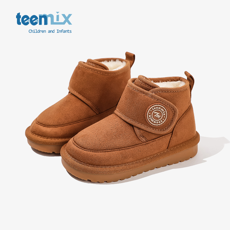 天美意童鞋冬季新款加绒大棉靴女童中大童潮鞋儿童雪地靴T43413