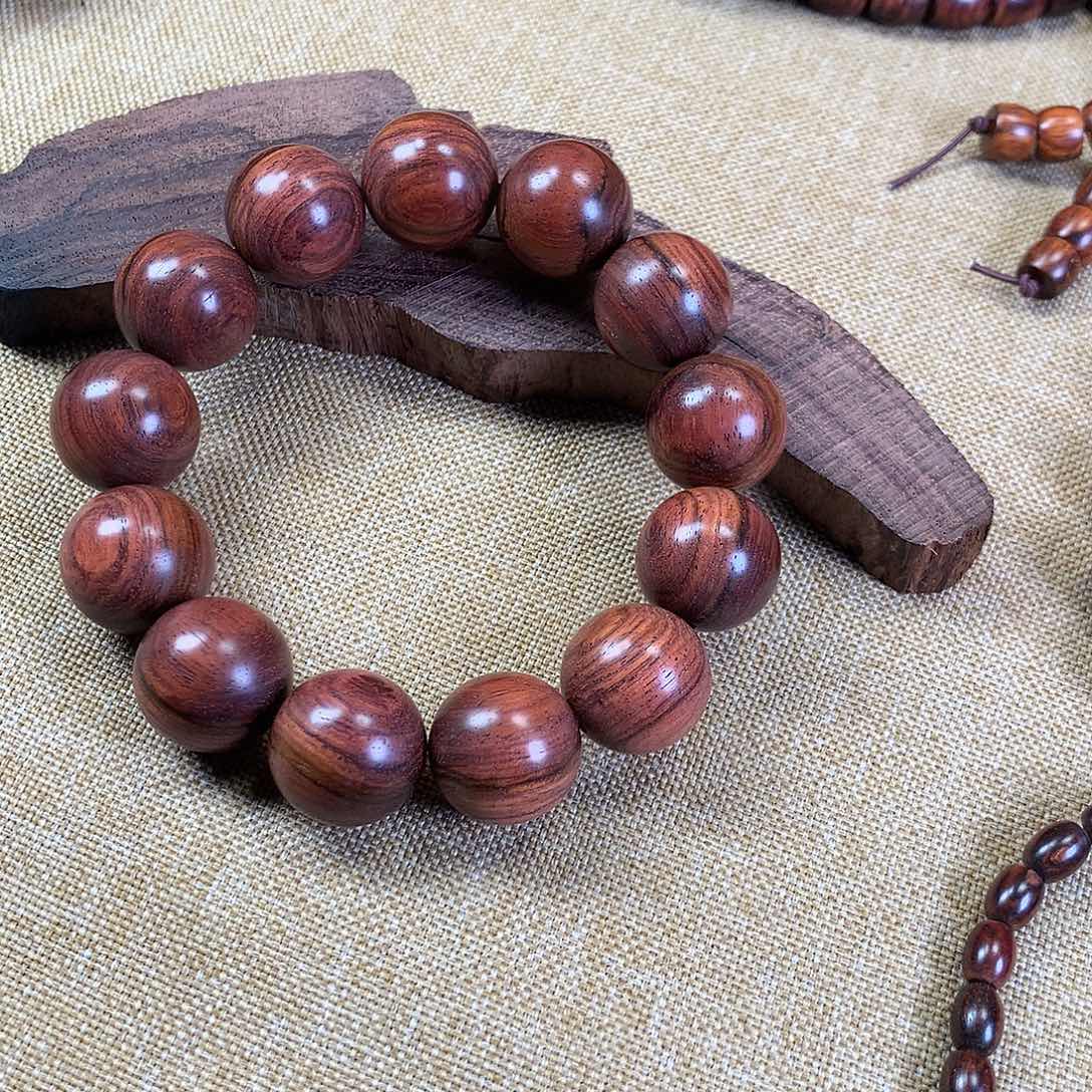 黄花梨/降香黄檀手串/手链海黄1.8紫油梨无胶无腊