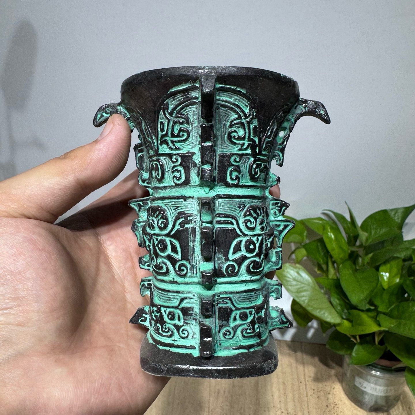 复古西周仿古青铜器何尊，家居摆件，博古架