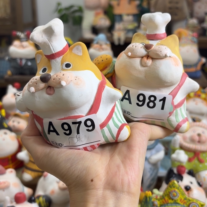 陶土手捏陶艺摆件